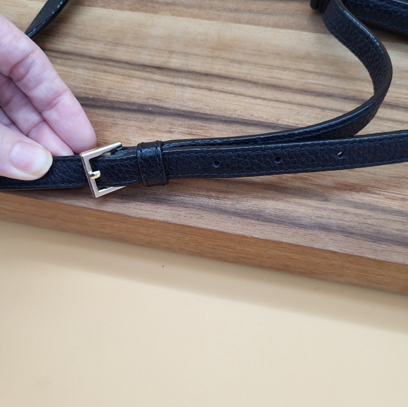 Kate Spade Black Leather Crossbody Bag with Tassel, Gold Trim & Adjustable Strap - Picture 7 of 7